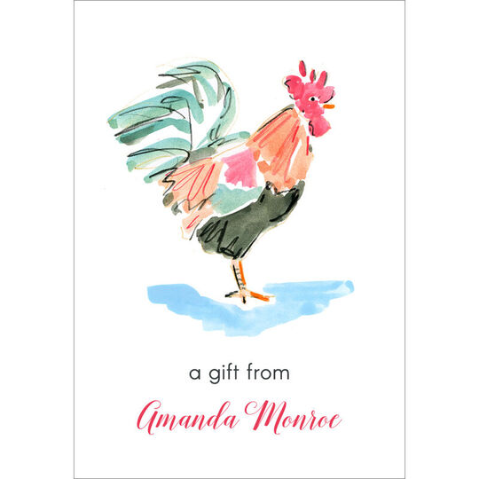 Watercolor Rooster Gift Stickers